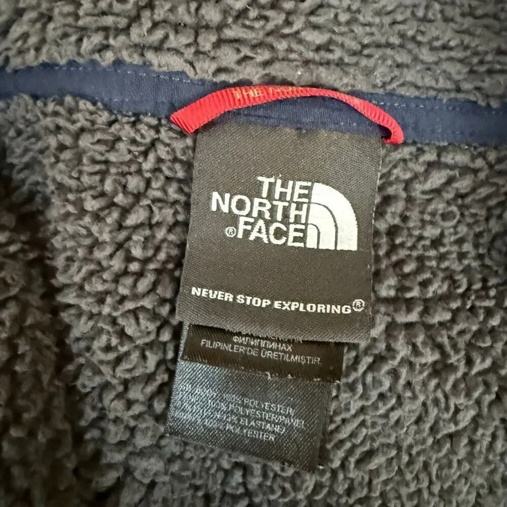 THE NORTH FACE men’s Full Zip Jacket plush Fleece Winter Cold Navy Size XL